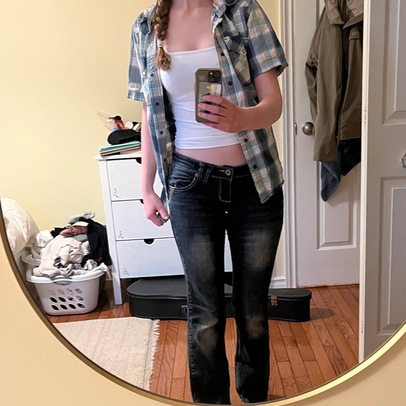 Hollister Blue and White Plaid Shirt - Picture 4 of 7